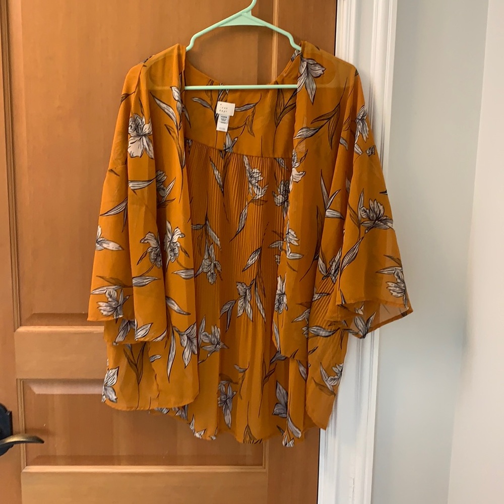 Brown floral kimono a new day